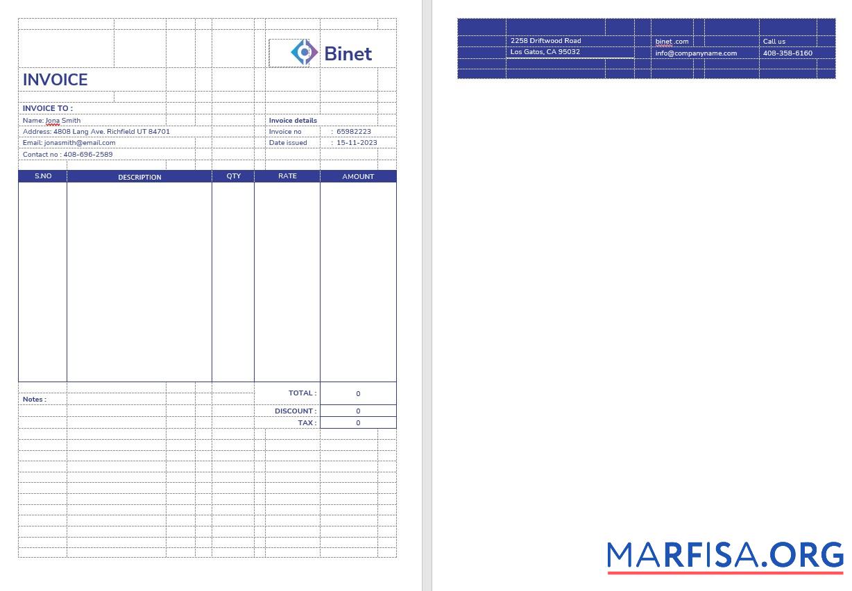 Printable Business Networking Invoice Template